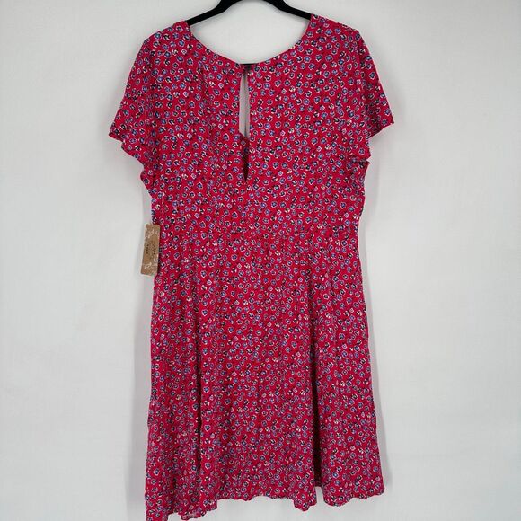NWT Stitchfix Mason & Belle Lyla Button Detail Dress Size XL Red Floral‎ - Picture 5 of 15